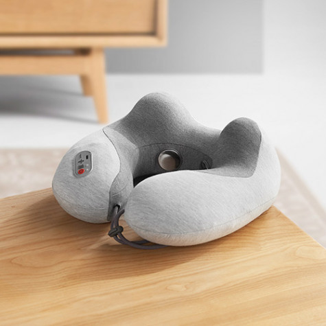 Momoda massage and hot compress multifunctional neck pillow gray